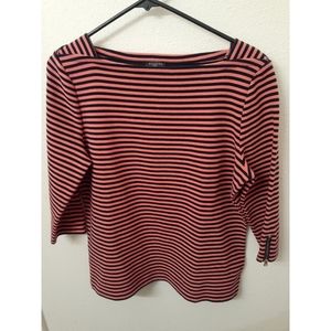 Talbots striped boat neck top